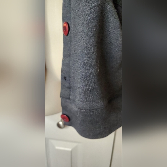 Hunts Point sweater cardigan gray button up size small pockets - Picture 2 of 4